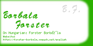 borbala forster business card